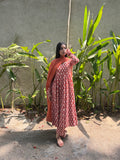 Mati Rust Cotton Anarkali Set