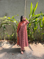 Mati Rust Cotton Anarkali Set