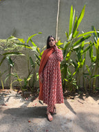 Mati Rust Cotton Anarkali Set