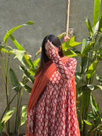 Mati Rust Cotton Anarkali Set